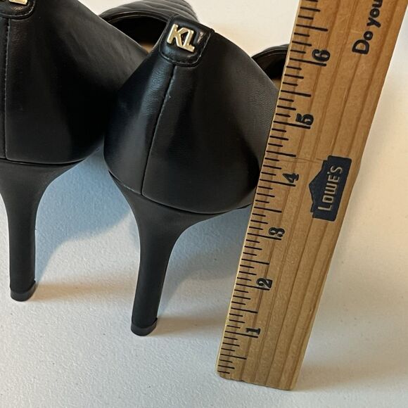 Karl Lagerfeld Paris LEATHER ROULLE 3.5" HEELS PUMPS SHOES - Picture 5 of 13